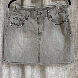 J. Crew gray denim skirt with stud detail new with tags 6 unique rare